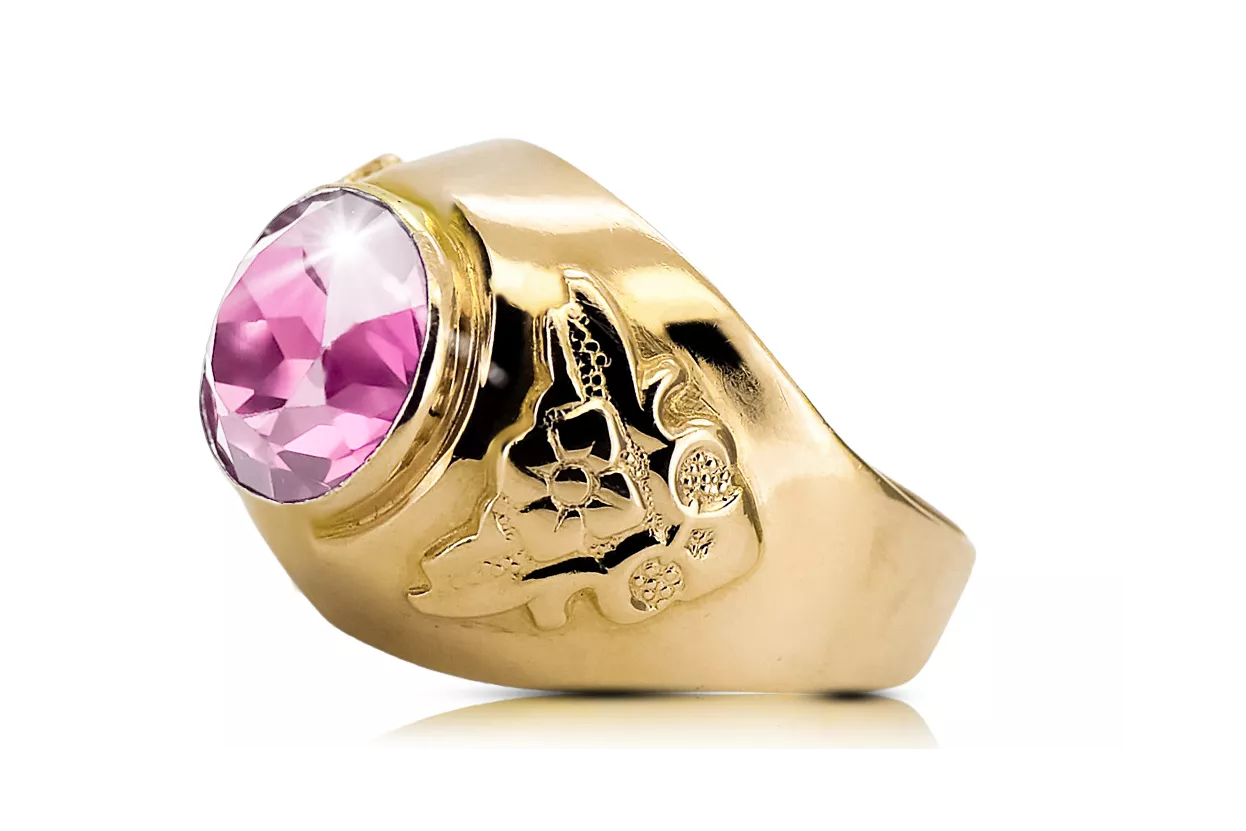 Bijoux vintage Anneau Améthyste Or jaune 14 carats vrc078y